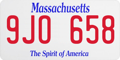 MA license plate 9JO658