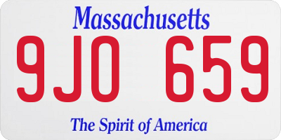 MA license plate 9JO659