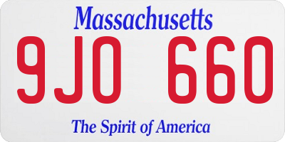 MA license plate 9JO660