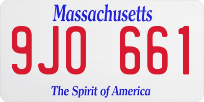 MA license plate 9JO661