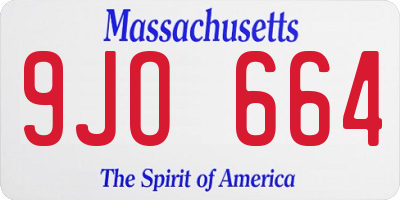 MA license plate 9JO664