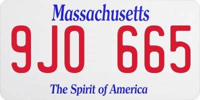 MA license plate 9JO665