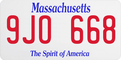 MA license plate 9JO668