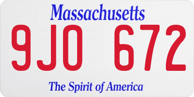 MA license plate 9JO672