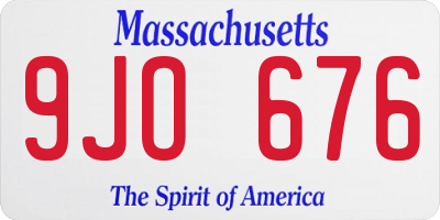 MA license plate 9JO676