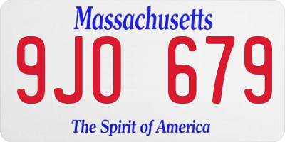 MA license plate 9JO679
