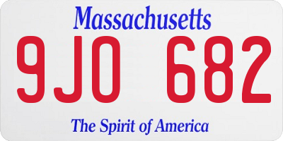 MA license plate 9JO682