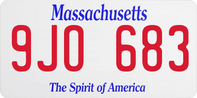 MA license plate 9JO683
