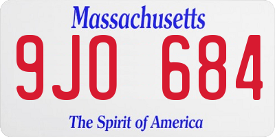 MA license plate 9JO684
