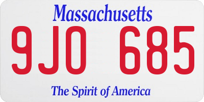 MA license plate 9JO685