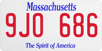MA license plate 9JO686