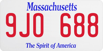 MA license plate 9JO688
