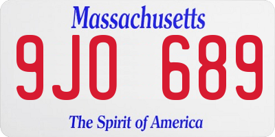 MA license plate 9JO689