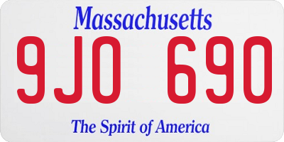 MA license plate 9JO690