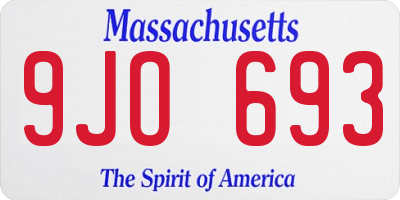 MA license plate 9JO693