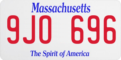 MA license plate 9JO696