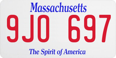 MA license plate 9JO697