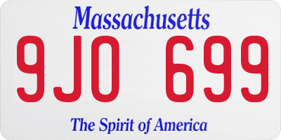 MA license plate 9JO699