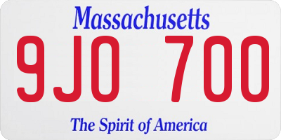 MA license plate 9JO700