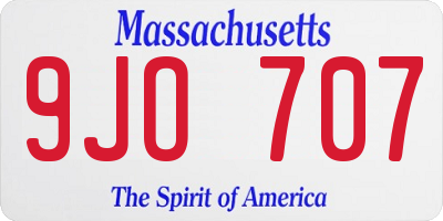 MA license plate 9JO707