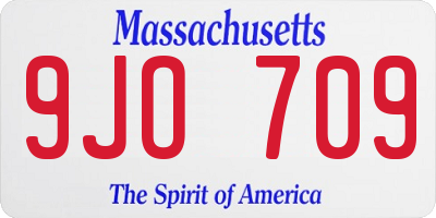 MA license plate 9JO709