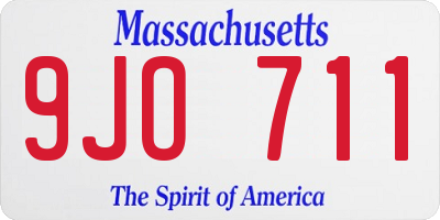 MA license plate 9JO711