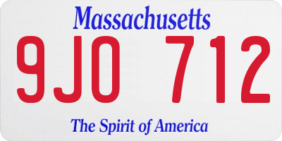 MA license plate 9JO712