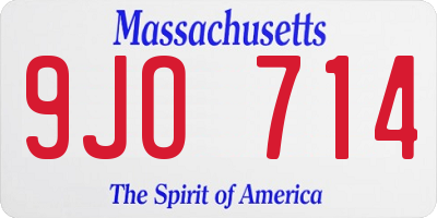 MA license plate 9JO714