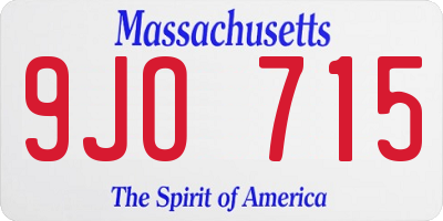 MA license plate 9JO715