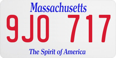 MA license plate 9JO717