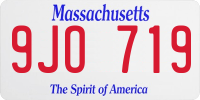 MA license plate 9JO719