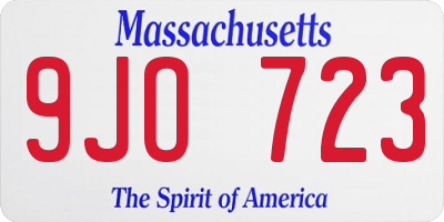 MA license plate 9JO723