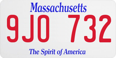 MA license plate 9JO732