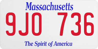 MA license plate 9JO736