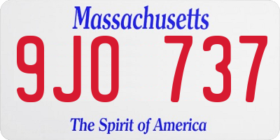 MA license plate 9JO737