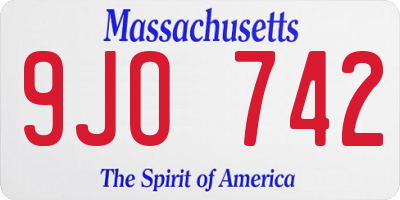 MA license plate 9JO742