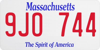 MA license plate 9JO744