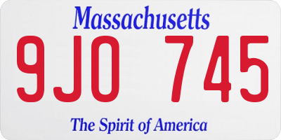 MA license plate 9JO745
