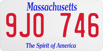MA license plate 9JO746