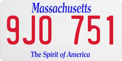 MA license plate 9JO751