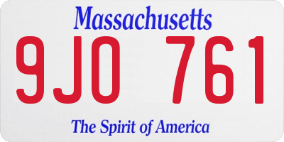 MA license plate 9JO761
