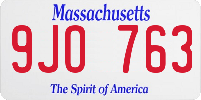 MA license plate 9JO763