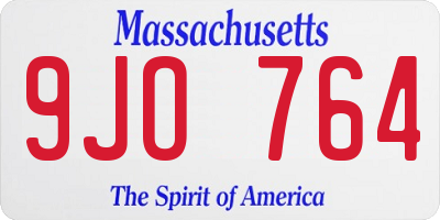 MA license plate 9JO764
