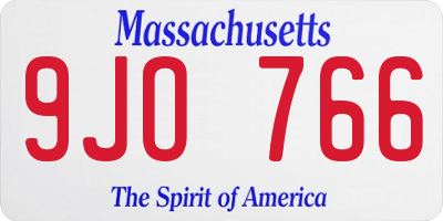 MA license plate 9JO766