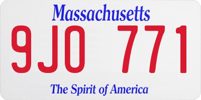 MA license plate 9JO771