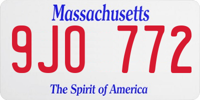 MA license plate 9JO772