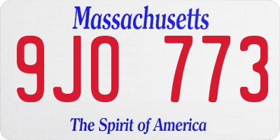MA license plate 9JO773