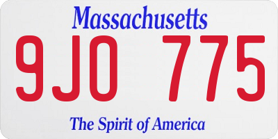 MA license plate 9JO775