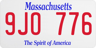 MA license plate 9JO776