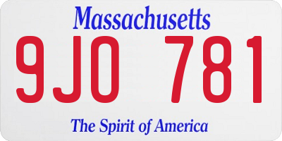 MA license plate 9JO781